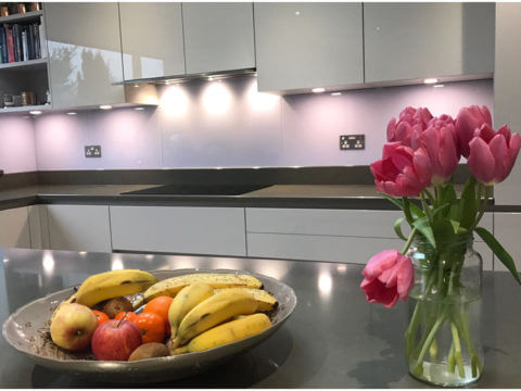 painted glass splashback