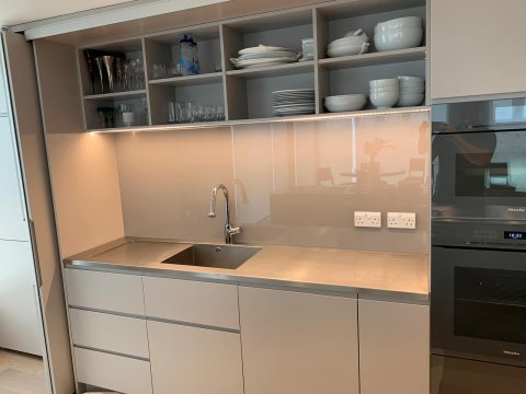 tinted glass splashback