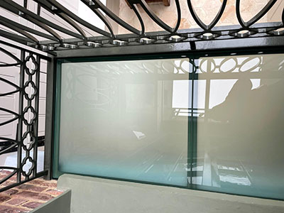 walk-on glass installation